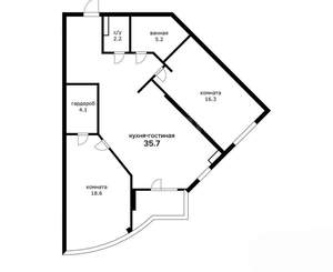 2-к квартира, вторичка, 75м2, 8/23 этаж