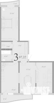3-к квартира, вторичка, 97м2, 12/16 этаж