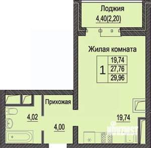 Студия квартира, вторичка, 29м2, 15/22 этаж