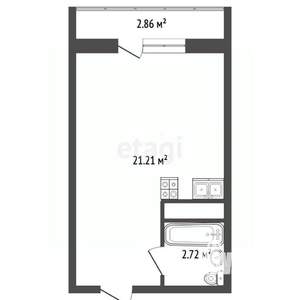 Студия квартира, вторичка, 24м2, 10/18 этаж