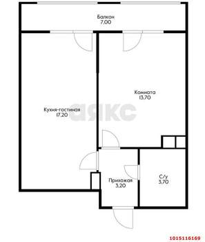 1-к квартира, вторичка, 45м2, 2/12 этаж