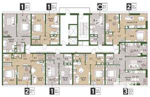 2-к квартира, вторичка, 61м2, 16/16 этаж