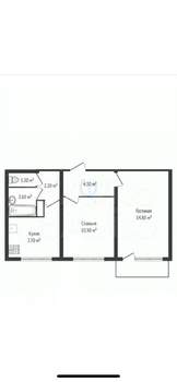 2-к квартира, вторичка, 43м2, 9/9 этаж