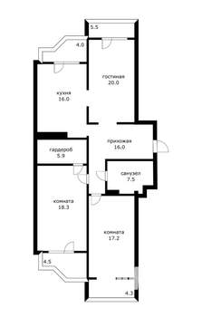 3-к квартира, вторичка, 102м2, 15/26 этаж