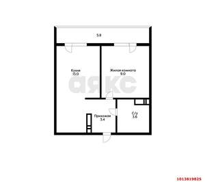 1-к квартира, вторичка, 35м2, 15/16 этаж
