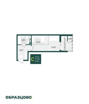 Студия квартира, вторичка, 31м2, 20/21 этаж