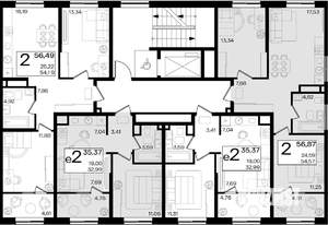 2-к квартира, вторичка, 35м2, 4/18 этаж