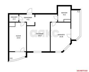 2-к квартира, вторичка, 75м2, 8/16 этаж