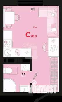 Студия квартира, вторичка, 20м2, 14/18 этаж