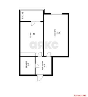 1-к квартира, вторичка, 36м2, 12/15 этаж