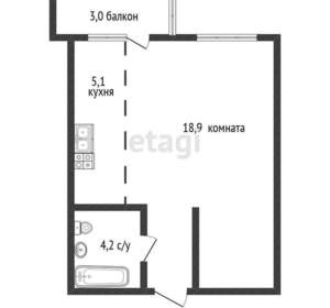 Студия квартира, вторичка, 34м2, 7/16 этаж