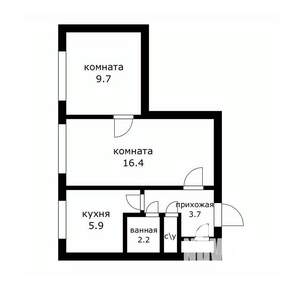 2-к квартира, вторичка, 40м2, 1/5 этаж