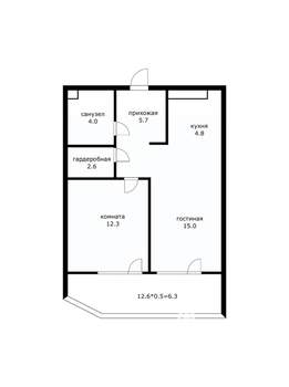 1-к квартира, вторичка, 44м2, 22/24 этаж