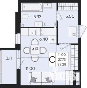 Студия квартира, вторичка, 29м2, 2/9 этаж