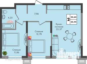 3-к квартира, вторичка, 55м2, 4/9 этаж