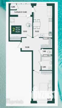 2-к квартира, вторичка, 66м2, 10/18 этаж