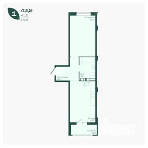 1-к квартира, вторичка, 43м2, 3/18 этаж