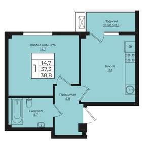 1-к квартира, вторичка, 39м2, 8/9 этаж