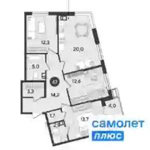 3-к квартира, вторичка, 90м2, 7/9 этаж