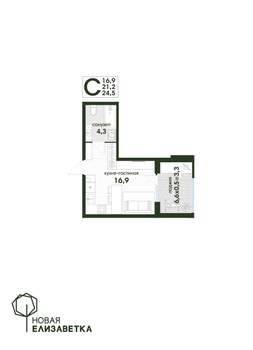 Студия квартира, вторичка, 25м2, 1/4 этаж