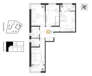 3-к квартира, вторичка, 83м2, 2/9 этаж