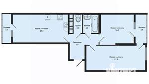 2-к квартира, вторичка, 63м2, 17/24 этаж