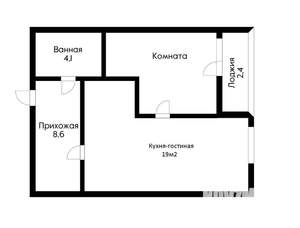 1-к квартира, вторичка, 44м2, 17/18 этаж