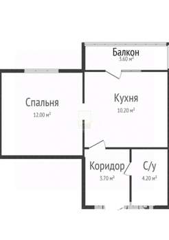 1-к квартира, вторичка, 30м2, 8/15 этаж