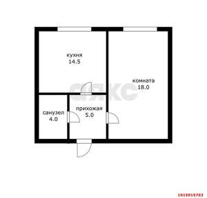 1-к квартира, вторичка, 41м2, 3/3 этаж