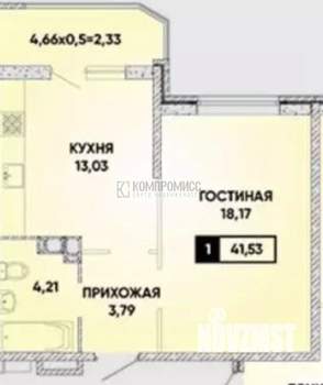 1-к квартира, вторичка, 42м2, 20/22 этаж