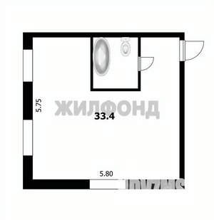 Студия квартира, вторичка, 33м2, 1/4 этаж