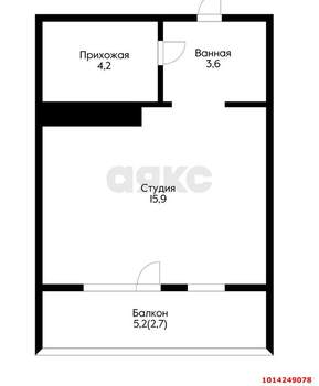 Студия квартира, вторичка, 27м2, 8/23 этаж