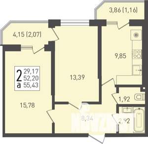 2-к квартира, вторичка, 62м2, 2/22 этаж