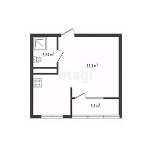 Студия квартира, вторичка, 25м2, 18/23 этаж