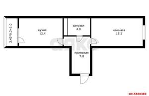 1-к квартира, вторичка, 43м2, 10/19 этаж