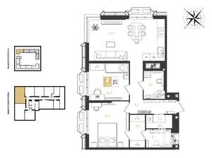 2-к квартира, строящийся дом, 68м2, 4/18 этаж