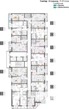 1-к квартира, строящийся дом, 47м2, 11/24 этаж