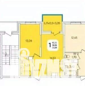 1-к квартира, вторичка, 41м2, 20/24 этаж