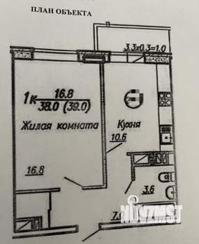 1-к квартира, вторичка, 39м2, 6/19 этаж