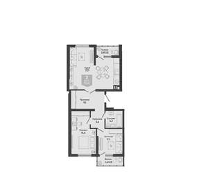 2-к квартира, вторичка, 71м2, 2/21 этаж