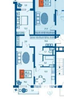 2-к квартира, вторичка, 65м2, 13/23 этаж