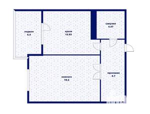 1-к квартира, вторичка, 47м2, 15/22 этаж