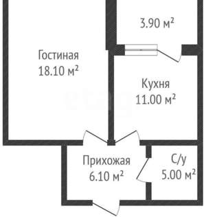 1-к квартира, вторичка, 40м2, 5/22 этаж