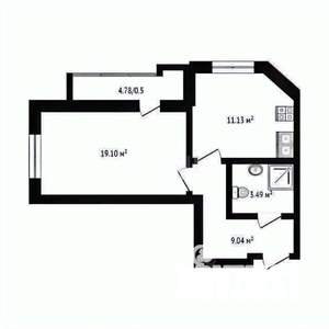 1-к квартира, вторичка, 42м2, 11/17 этаж