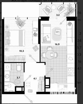 2-к квартира, вторичка, 38м2, 24/24 этаж