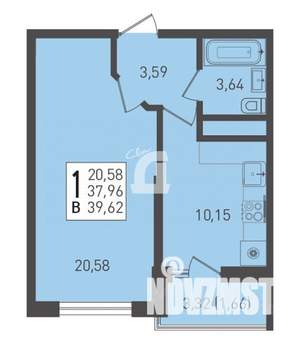1-к квартира, вторичка, 40м2, 12/24 этаж