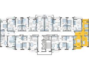 2-к квартира, строящийся дом, 60м2, 21/23 этаж