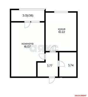 1-к квартира, вторичка, 36м2, 15/25 этаж