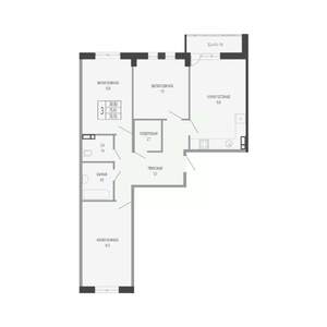 3-к квартира, вторичка, 77м2, 6/17 этаж