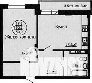 2-к квартира, вторичка, 57м2, 6/6 этаж